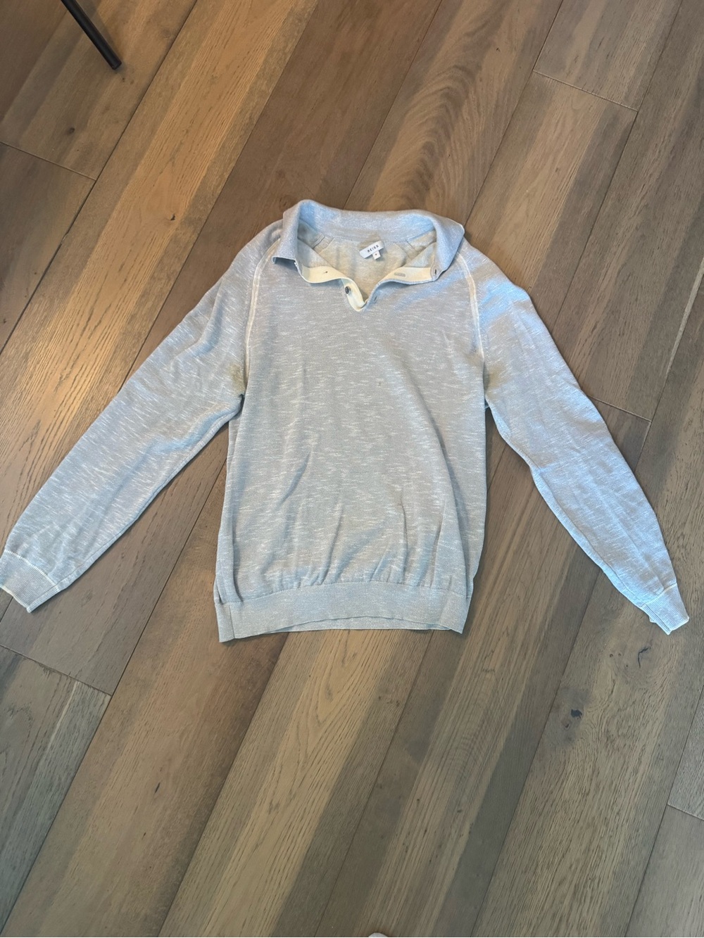 Reiss Light Gray Long Sleeve Polo